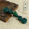 Hebilla de Placa de Hebilla Cheongsam Hebilla de Tela Hecha a Mano de Dos Ruedas Traje Tang Estilo Chino Hanfu Cuenta de Jade Calabaza Botones Estilo Retro