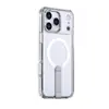 Capa de telefone transparente com suporte adequada para Apple 18 Pro Max, capa rígida magnética anti-queda, 17 capa protetora de telefone transfronteiriça