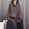 Camisa de Manga Larga Retro de Cuello Semiabierto, Holgada y Versátil, Personalizada, Artística, de Lunares, para Primavera y Otoño 2026