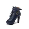 Sandalias Romanas 2026 con Tacones Super Altos Gruesos, Nuevo Estilo Peep-Toe de Verano con Cordones, Tallas Grandes 40-50