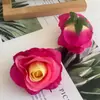 Rosa Redonda Multicor Tecido de Seda Cabeça de Rosa Decoração de Salão de Banquetes de Hotel Flores Artificiais Materiais de Flores Simuladas Decoração de Salão de Banquetes de Hotel