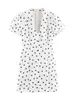 Cross2026 Primavera Novo Estilo Europeu e Americano Elegante Temperamento Afina a Cintura Emagrecimento Vestido Curto de Bolinhas Feminino 3897114