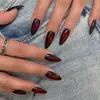 Peças de Unha Usáveis Pretas Góticas Borradas Y2K Cool Venda Quente de Comércio Exterior Manicure de Unha Curta Amêndoa