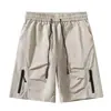 Nuevos Shorts Cargo Rectos de Color Sólido Sueltos de Verano con Cordón, Shorts Deportivos Casuales Finos