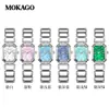 Relógio Mokago de Quartzo de Luxo Nicho com Elegância de Madrepérola, Relógio Feminino de Liga, Mostrador Quadrado Exquisito de Madrepérola, Relógio de Moda à Prova d'Água
