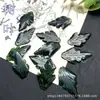 Venta al por mayor del fabricante DIY horquilla de hoja de jade flor de hoja 18x30 mm hoja de jade verde oscuro natural