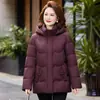 Chaqueta de Plumón de Ganso Blanco para Mujer de Mediana Edad y Mayor Protección contra el Frío Marca de Alta Gama Engrosada de Longitud Media Elegante Tallas Grandes Ropa de Abrigo Invierno
