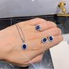 Fabricantes de joyas Zhuang Shengsheng, venta al por mayor, comercio exterior, Europa y Estados Unidos, simulación de color azul vidrio tesoro pendientes pendientes colgante joyería traje
