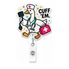 Amazon Transfronterizo Portacredencial Retráctil Acrílico Rosa Clip Giratorio para Insignia Portacredencial Retráctil Médico