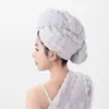 Gorro secador de pelo de forro polar coral, secado rápido, absorbente, engrosado, antibacteriano, con correas, toalla suave para secar el pelo, turbante para la cabeza, gorro de baño