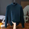 Suéter estilo otoño e invierno, jersey de punto liso de cuello alto para hombre, capa base de punto, top interior cálido, dropshipping transfronterizo