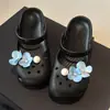 Tamancos de Ballet Novo Estilo com Flores Artificiais de Alta Qualidade, Adequados para Férias de Verão na Praia, Fivelas Doces, Acessórios Destacáveis