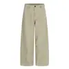 Yidao Vintage 26 Primavera Nova Coleção Simples Patchwork Calça de Trabalho Cor Sólida Versátil Solta Design de Perna Larga Calça Casual
