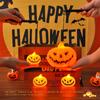 Lámpara de calabaza portátil de Halloween, lámpara de vela electrónica LED, accesorios de decoración para festivales fantasmas, lámpara de ambiente de fiesta, pequeños adornos