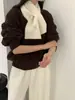 Bufanda Cruzada Lazy Chic 100% Lana para Mujer, Calentador de Cuello Cálido de Alta Gama para Otoño e Invierno, Fabricante de Bufandas Versátiles