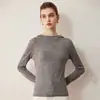 Suéter de lana merino pura de hilo fino, nueva colección otoño 2026 para mujer, con capucha, estilo elegante, suéter de punto liso para pullover