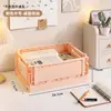 Caja de almacenamiento para libros, cesta de almacenamiento para libros y artículos varios, caja organizadora de escritorio para estudiantes, caja de almacenamiento de plástico transparente