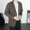 Trajes de Negocio de Color Sólido de Primavera y Otoño Transfronterizos para Hombre 2024 Nuevas Sudaderas Casuales Holgadas Moda Chaquetas Modernas para Hombre