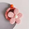 Nueva banda de goma para el pelo para niñas de otoño, con forma de cuerda para la cabeza que no daña el cabello, banda para el pelo con flores de tela, coleta de cuero, joyería
