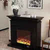 Decoración de chimenea con llama simulada estilo francés para fondo de transmisión en vivo, mueble de TV con chimenea para interior del hogar, sala de estar y recibidor