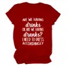Vamos Tomar um Drink Amazon Wish Site Independente Camiseta Casual Simples Feminina Gola Redonda Manga Curta