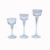 Decoração de castiçal de vidro estilo europeu cristal de três peças branco transparente decoração de mesa de cera de perna alta decoração de casamento em casa transfronteiriça