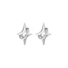 Pendientes de Estrella de Cuatro Puntas Perla Simple Pendientes de Estrella Estéreo Pendientes de Perla Diseño de Nicho Pendientes Elegantes Personalizados