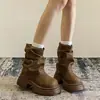 Botas de Cuero Grueso Estilo Británico Retro Versátil para Mujer Verano 2026 Nuevas con Plataforma Baja para Alargar las Piernas