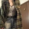Primavera Nova camisa xadrez feminina Outer Wear Estudante Nicho Design Top Casual Loose Lazy Style All-match Jaqueta