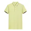 Camisa Polo Lapel de Algodón Mercerizado Lyocell de 210g Manga Corta Estampada Camisa Publicitaria Personalizada Ropa de Trabajo en Equipo para Hombres y Mujeres