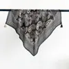 Pañuelo cuadrado pequeño de algodón y lino con diseño coreano de lujo de alta gama JM, versátil chal y bufanda de cuello para mujer con estampado paisley de estilo étnico