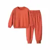 AG330 g traje de pantalón y suéter de rizo para niños cuello redondo color liso liso Guía de llegada suéter otoño