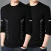 Camiseta básica masculina de manga longa, simples e casual, versátil, nova para primavera e outono de 2026