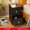 Mesa de cabeceira pequena, simples e moderna, armário de cabeceira ultra estreito para alugar, quarto com armário pequeno, prateleira de armazenamento de cabeceira simples