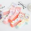 Meias Sanrio Femininas de Cano Médio Cyber Celebridade ins Tendência Desenho Animado Fofas Estudantes Versátil Fofas Estilo College Japonês