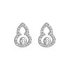 Aretes de tachuela de calabaza de cobre Lucky Lucky clásicos estilo chino destello Diamante hueco sentido de diseño aretes de moneda entrega de una sola pieza