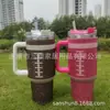 Termo de Acero Inoxidable 304 de 40 oz con Asa Tachonada de Diamantes y Popote, Taza de Hielo de Diamante para Mantener Frío, Montable en Coche