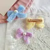 Pinza para el pelo de felpa con lazo Dopamina Dulce para Mujer, Pinza Lateral con Hilo de Perla, Pasador Tejido, Accesorio para el Cabello