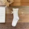 Y033 Meias Infantis Atacado Verão Ultra Finas Meias de Tela para Meninas Meias de Algodão Sem Costura Meias de Renda Princesa com Laço