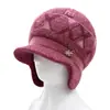 Llegada Nueva de Invierno Sombrero para Madre de Mediana Edad y Anciana Sombrero de Lana Grueso Acolchado con Terciopelo Tejido Sombrero para Ciclismo de Mujer Resistente al Viento Protección contra el Frío Protección para los Oídos