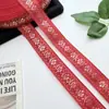 Fita de tecido floral degradê de 2,5 cm com flores pequenas, fita tecida em jacquard para renda de brinquedo estilo étnico DIY e decoração de roupas