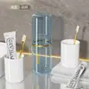 Copo de Lavagem para Viagem, Copo Portátil para Enxaguante Bucal, Copo Transparente para Escovar os Dentes, Conjunto de Cilindros Dentários, Escova de Dentes, Pasta de Dentes, Caixa de Escova de Dentes