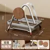Suporte para tábua de corte estilo chinês suporte para tampa de panela suporte para tábua de corte doméstica bancada de cozinha aço inoxidável suporte de armazenamento com drenagem