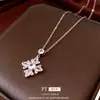 Collar Colgante Ajustable Flor de Zirconia Estilo Francés, Exquisito y Versátil, Cadena para Suéter Estilo Lujo Ligero, Collar de Moda y Elegante para Mujer