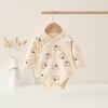 Roupa de Bebê Macacão de Algodão Puro Classe A Primavera e Outono Pijama de Manga Longa para Recém-nascido Roupas de Coelho Triângulo Sem Ossos para Bebê