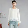 Camiseta de Manga Larga con Volantes de Satén de Doble Crepé Elástico 6A para Mujer, Hecha de Seda de Morera, Elegante y Rejuvenecedora