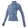 Sudadera Deportiva de Media Cremallera de Manga Larga para Mujer, Profesional para Correr, Lycra, Entrenamiento, Empalme de Camuflaje, Adelgazante para Fitness, Ropa de Fitness Adelgazante