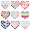 Nuevo Parche de Tela Bordado a Máquina Adhesivo Cara Sonriente Degradada Color Amor Bordado Adhesivo Ropa Decorativa Sello Bordado