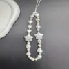Cordón de Perla Estrella Blanca Cadena para Teléfono Móvil Cadena Cadena Colgante de Perlas ins Colgante Corto Cámara ccd