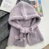 Pasamontañas de Color Sólido Estilo Coreano Gorro de Lana para Mujer, Nuevo Modelo Invierno 2026, Combinación Cálida de Gorro y Bufanda